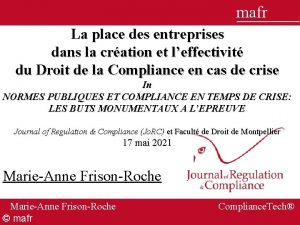 mafr La place des entreprises dans la cration