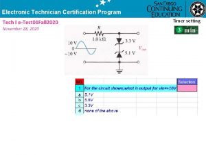 Electronic Technician Certification Program Tech I eTest 01