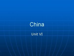 China Unit VI Dynastic Cycle n n Cycle