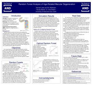 Random Forest Analysis of AgeRelated Macular Degeneration Hannah