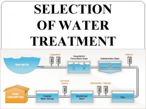 SELECTION OF WATER TREATMENT PROCESSES Water treatment process