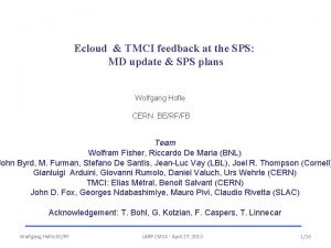 Ecloud TMCI feedback at the SPS MD update