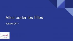 Allez coder les filles u Ottawa 2017 Activit