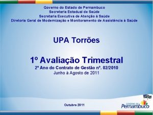 Governo do Estado de Pernambuco Secretaria Estadual de