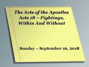 The Acts of the Apostles Acts 18 Fightings