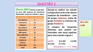 QUESTO 1 Enem 2007 Estimase que haja no