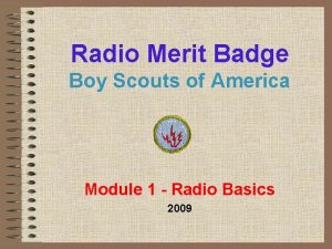 Radio Merit Badge Boy Scouts of America Module