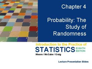 Chapter 4 Probability The Study of Randomness Introduction