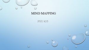 MIND MAPPING PSY435 MIND MAPPING MIND MAPPING IS