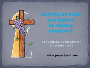 LETTRE DE PAUL aux glises de Galatie chapitre