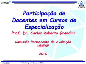 Participao de Docentes em Cursos de Especializao Prof