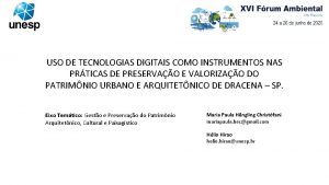 USO DE TECNOLOGIAS DIGITAIS COMO INSTRUMENTOS NAS PRTICAS