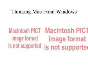 Thinking Mac From Windows The Menu Bar Mac