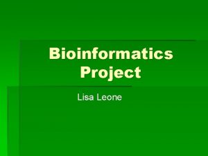 Bioinformatics Project Lisa Leone Gene Identification CG Gene