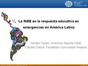 La INEE en la respuesta educativa en emergencias