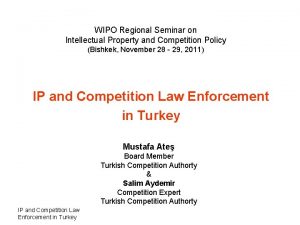 WIPO Regional Seminar on Intellectual Property and Competition