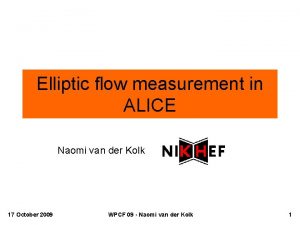 Elliptic flow measurement in ALICE Naomi van der