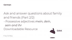 German Ask and answer questions about family and