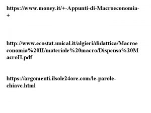 https www money itAppuntidiMacroeconomia http www ecostat unical