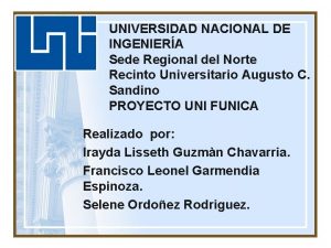 UNIVERSIDAD NACIONAL DE INGENIERA Sede Regional del Norte