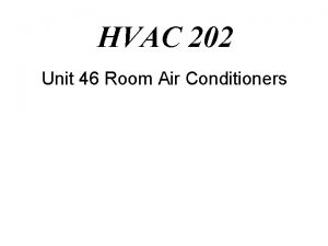 HVAC 202 Unit 46 Room Air Conditioners 46