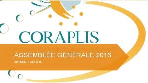 ASSEMBLE GNRALE 2016 AIFFRES 7 Juin 2016 PLANNING