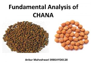 Fundamental Analysis of CHANA Ankur Maheshwari 09 BSHYD