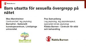 Barn utsatta fr sexuella vergrepp p ntet Moa