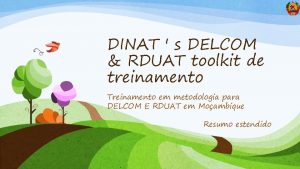 DINAT s DELCOM RDUAT toolkit de treinamento Treinamento