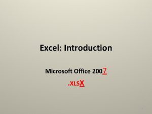 Excel Introduction Microsoft Office 2007 XLSX 1 TEMPLATES