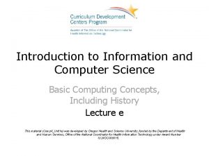 Introduction to Information and Computer Science Basic Computing