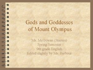 Gods and Goddesses of Mount Olympus Ms Mc