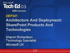 DEP 341 Architecture And Deployment Share Point Products