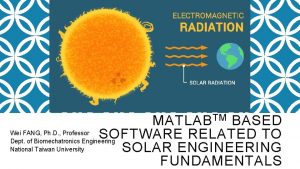 MATLAB TM BASED Wei FANG Ph D Professor