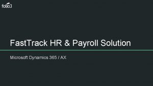 Fast Track HR Payroll Solution Microsoft Dynamics 365