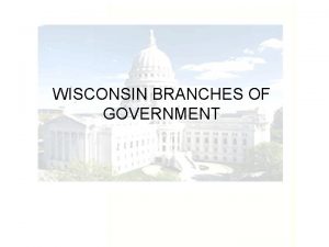 WISCONSIN BRANCHES OF GOVERNMENT CONSTITUTION Constitutional Convention Held
