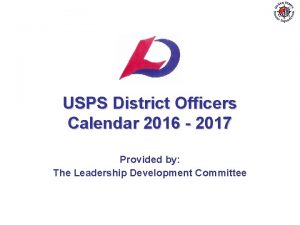 USPS District Officers Calendar 2016 2017 USPS District