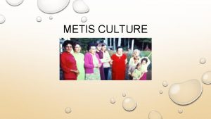METIS CULTURE WHO ARE THE MTIS MTIS MEANS