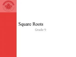 Square Roots Grade 9 Important Language Perfect Squares