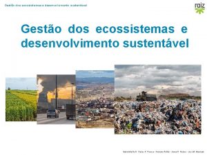 Gesto dos ecossistemas e desenvolvimento sustentvel Exploratrio 8