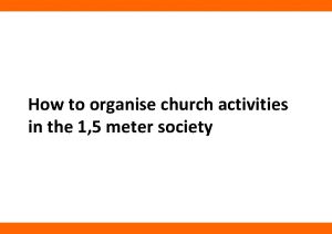 How to organise church activities in the 1