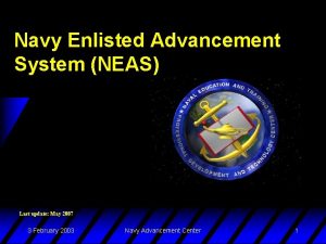 Navy Enlisted Advancement System NEAS Last update May
