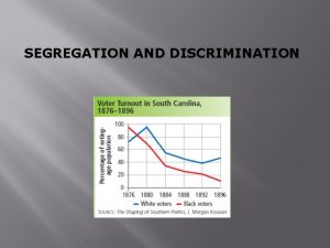 SEGREGATION AND DISCRIMINATION Terms and People Jim Crow