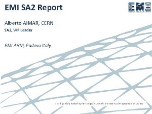 EMI SA 2 Report Alberto AIMAR CERN SA