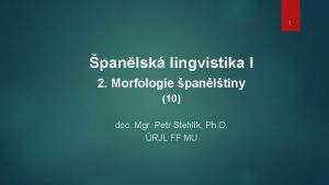 1 panlsk lingvistika I 2 Morfologie panltiny 10