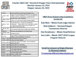 Coaches QA Call Einstein Hopper State Championships Einstein
