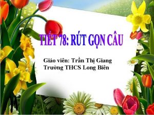 Gio vin Trn Th Giang Trng THCS Long
