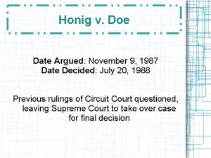 Honig v Doe Date Argued November 9 1987