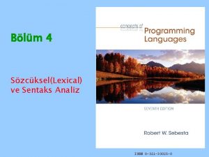 Blm 4 SzckselLexical ve Sentaks Analiz ISBN 0