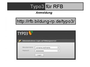 Typo 3 fr RFB Anmeldung http rfb bildungrp